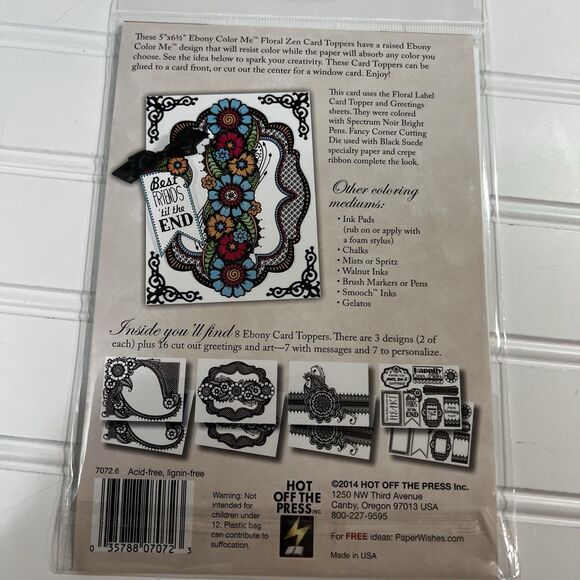 Hot Off The Press Color Me Card Toppers Lot of 4 packages - Picture 6 of 9